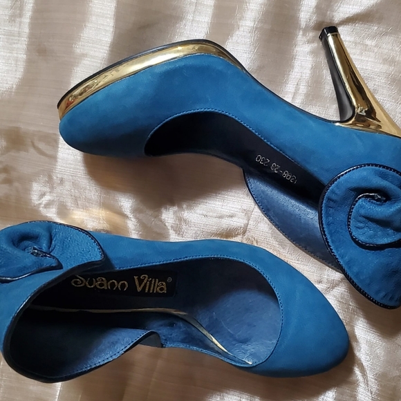 Suann Villa Teal suede shoes size 6.5 - Picture 5 of 7